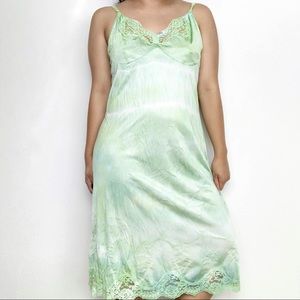 Vintage Tie Dye Lace Lingerie Midi Slip Dress